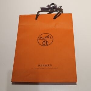 Hermes Orange Shopping Gift Bag Rope Handle - Great Condition